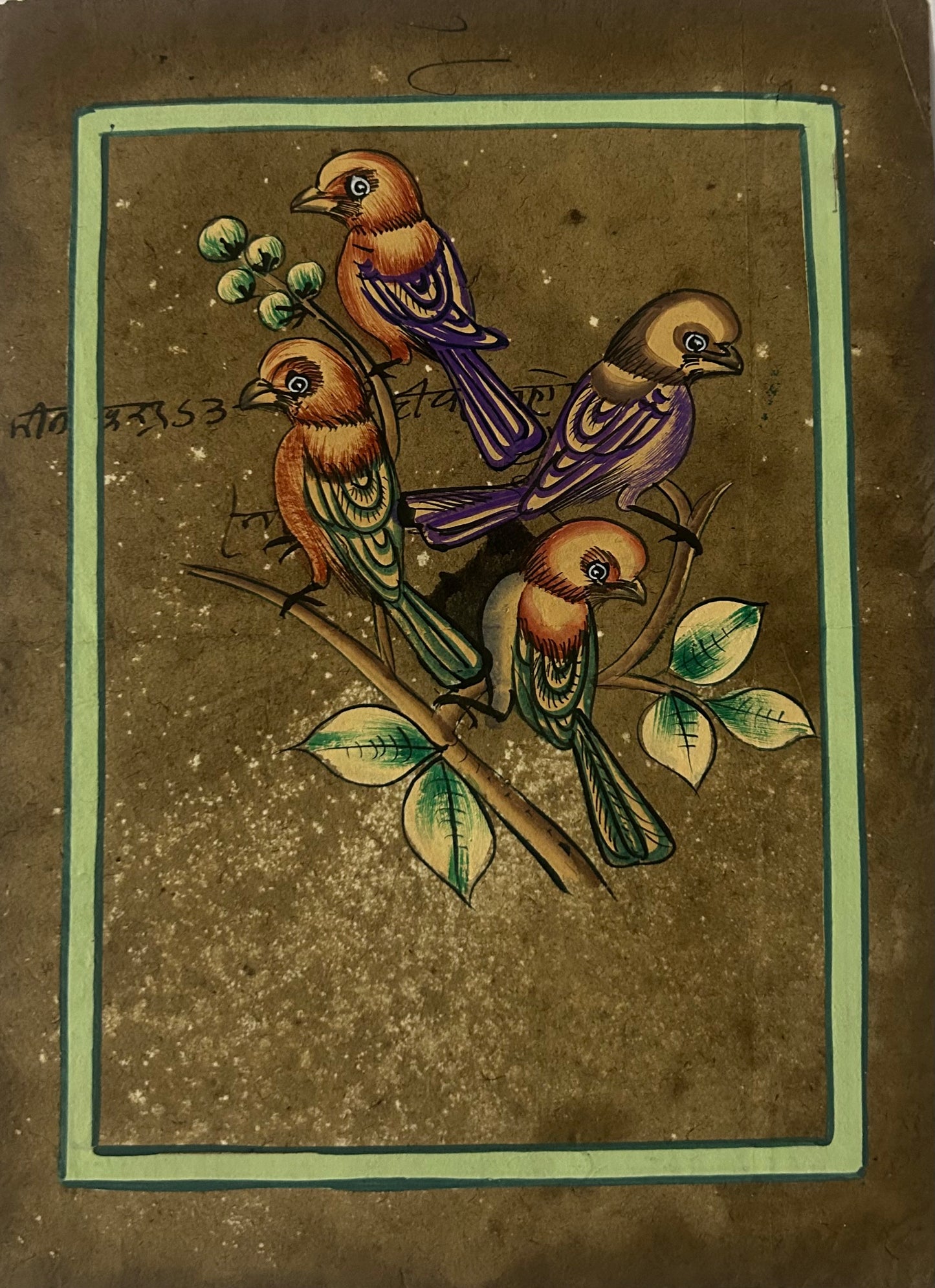 Traditional Indian bird miniature painting