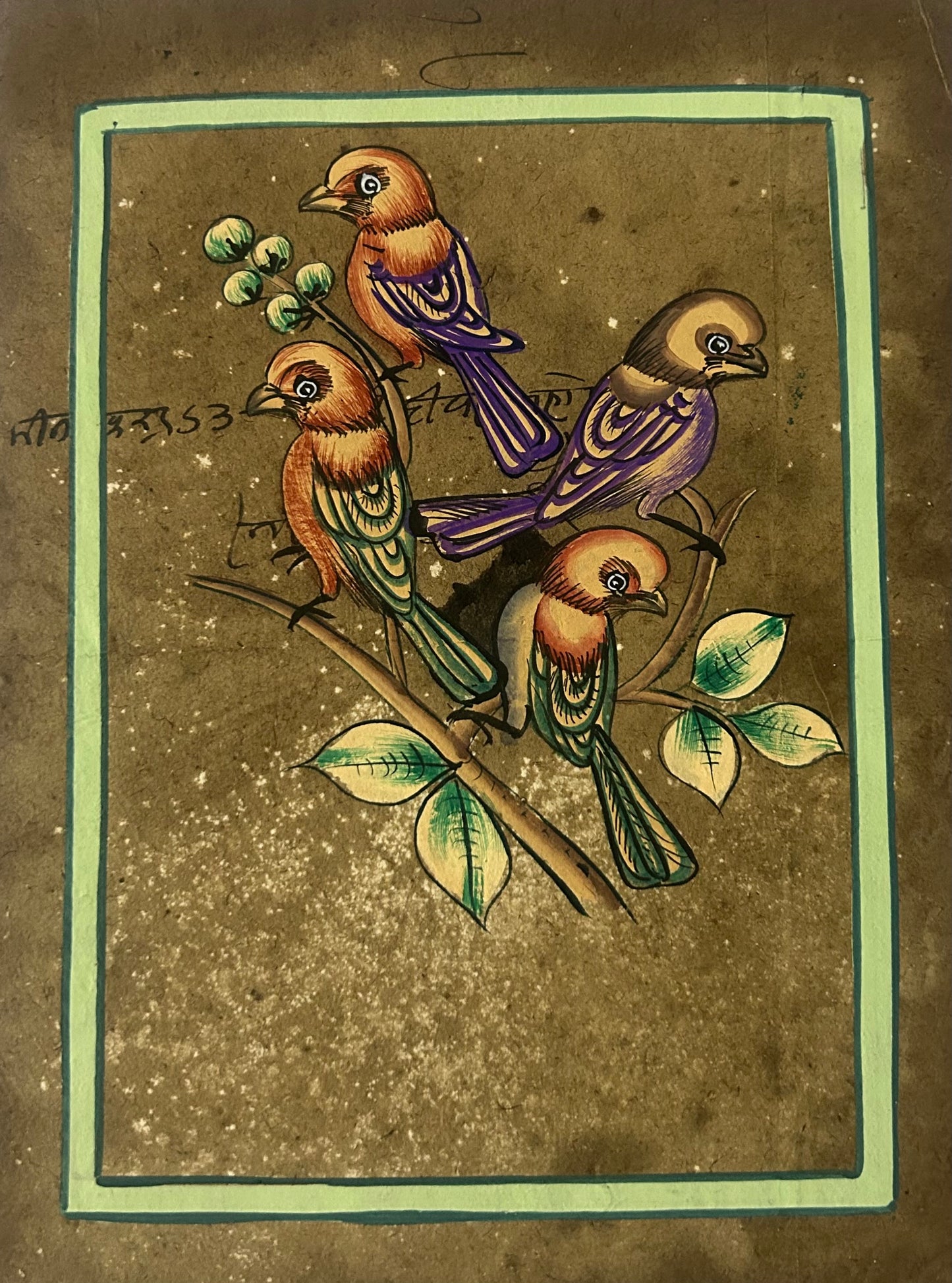 Traditional Indian bird miniature painting