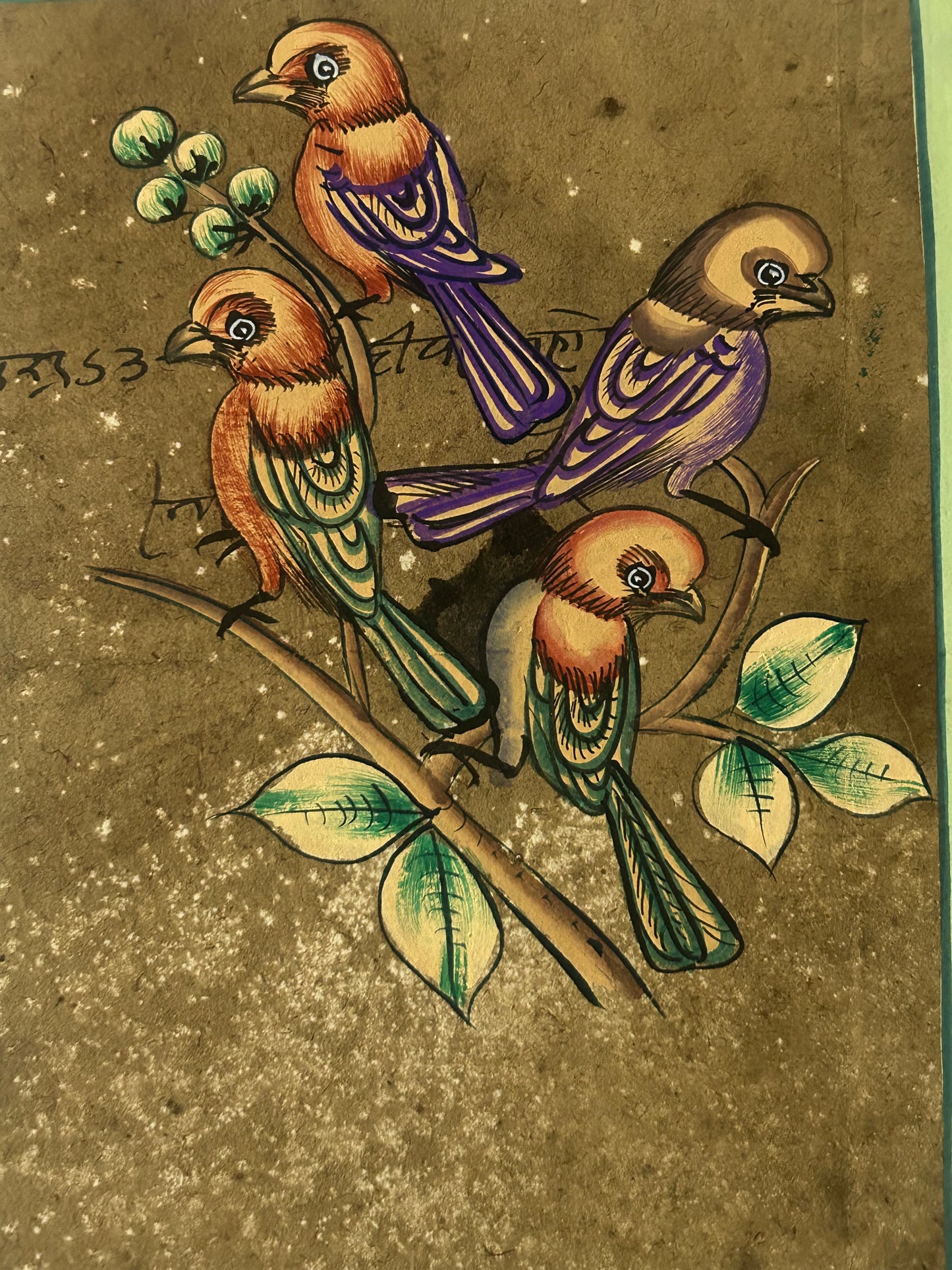 Traditional Indian bird miniature painting