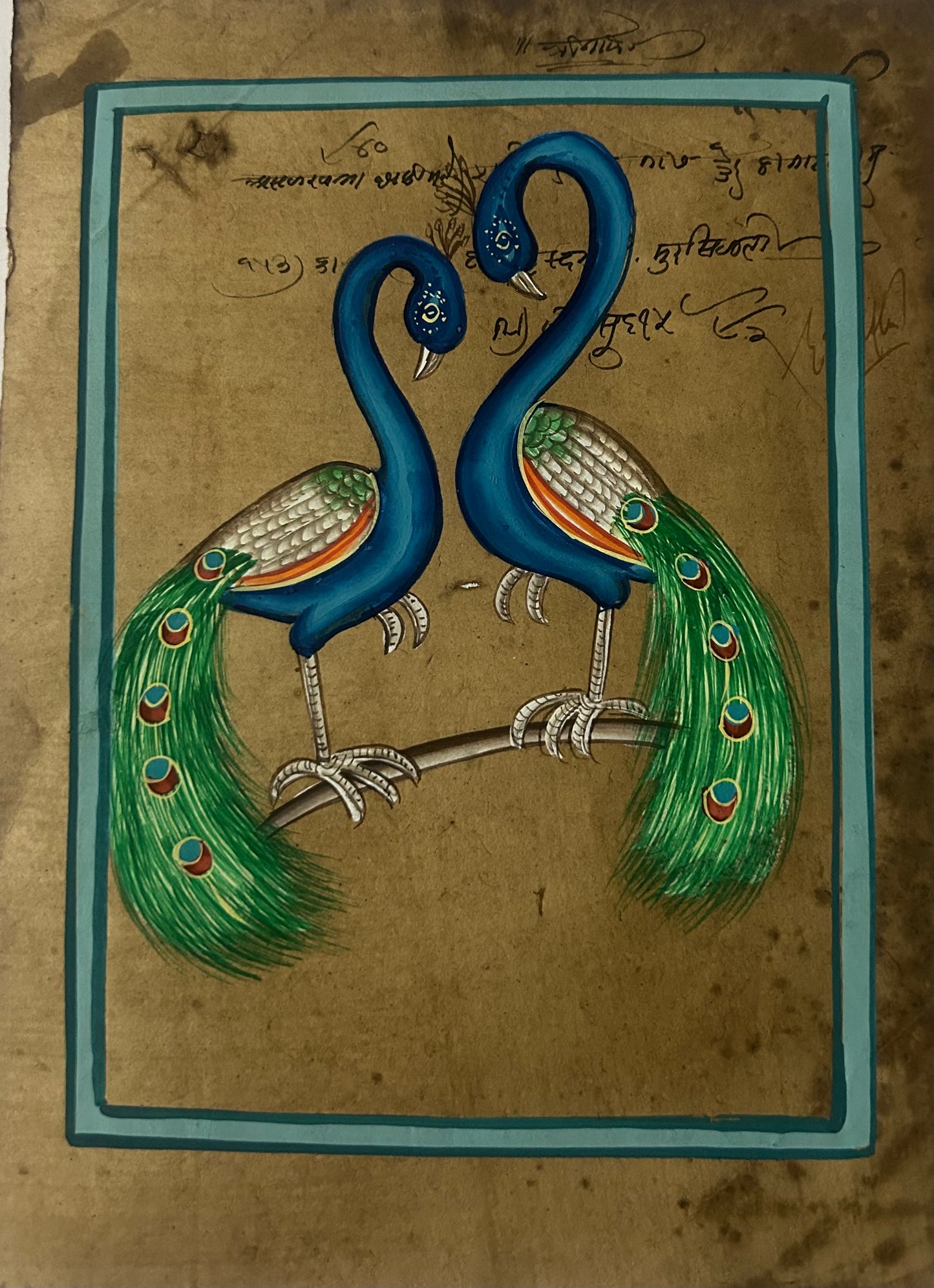 Traditional Indian bird miniature painting