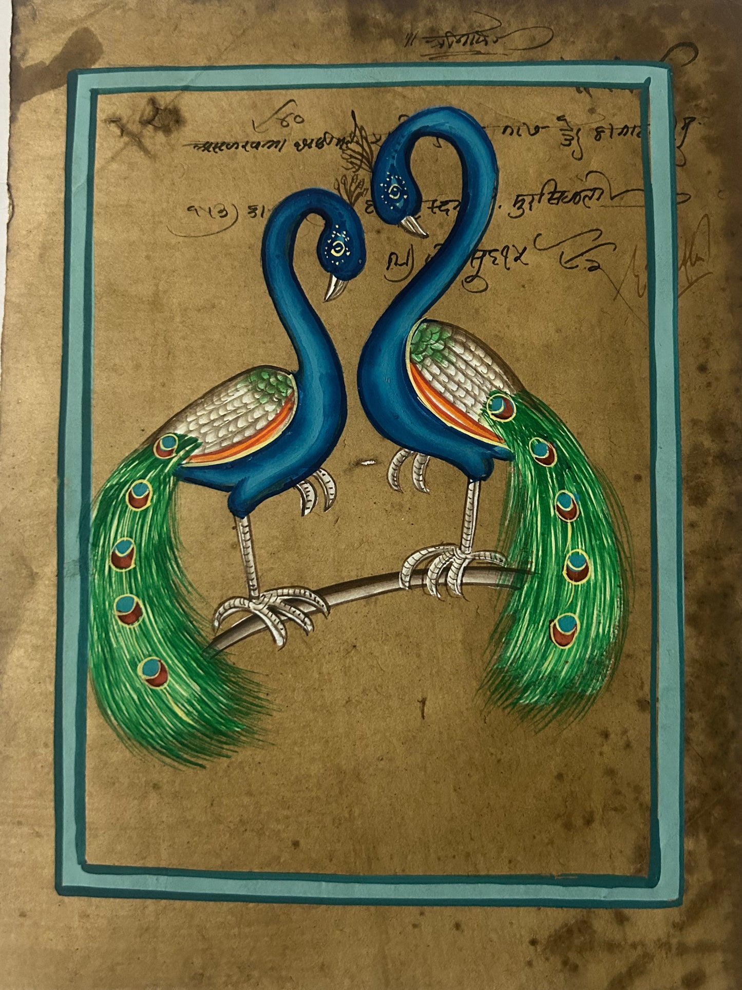 Traditional Indian bird miniature painting
