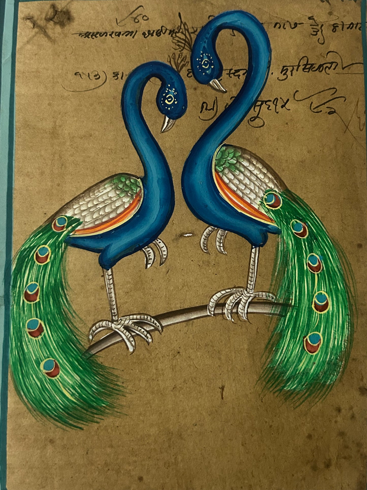 Traditional Indian bird miniature painting