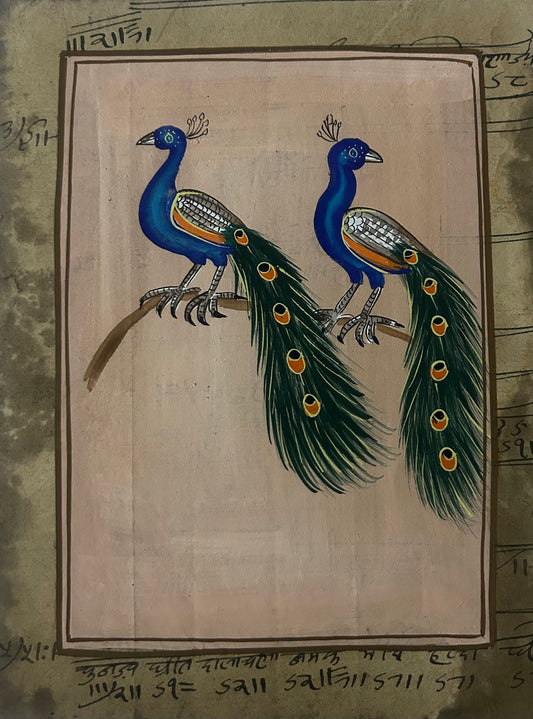 Traditional Indian bird miniature painting
