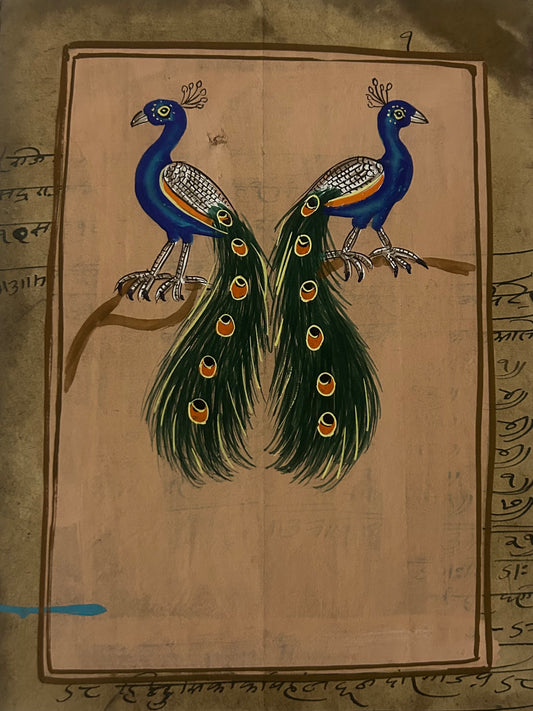 Traditional Indian bird miniature painting