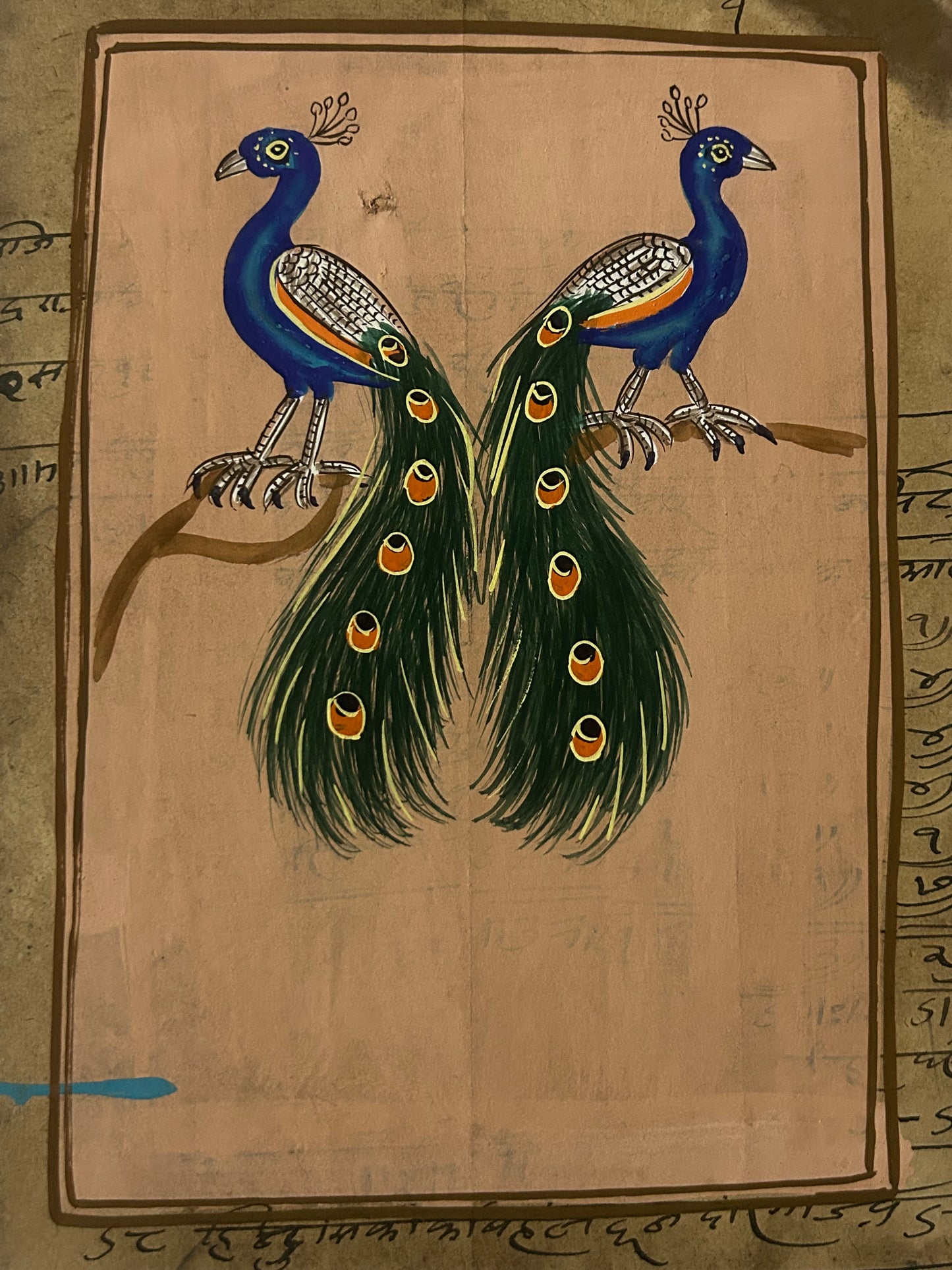 Traditional Indian bird miniature painting