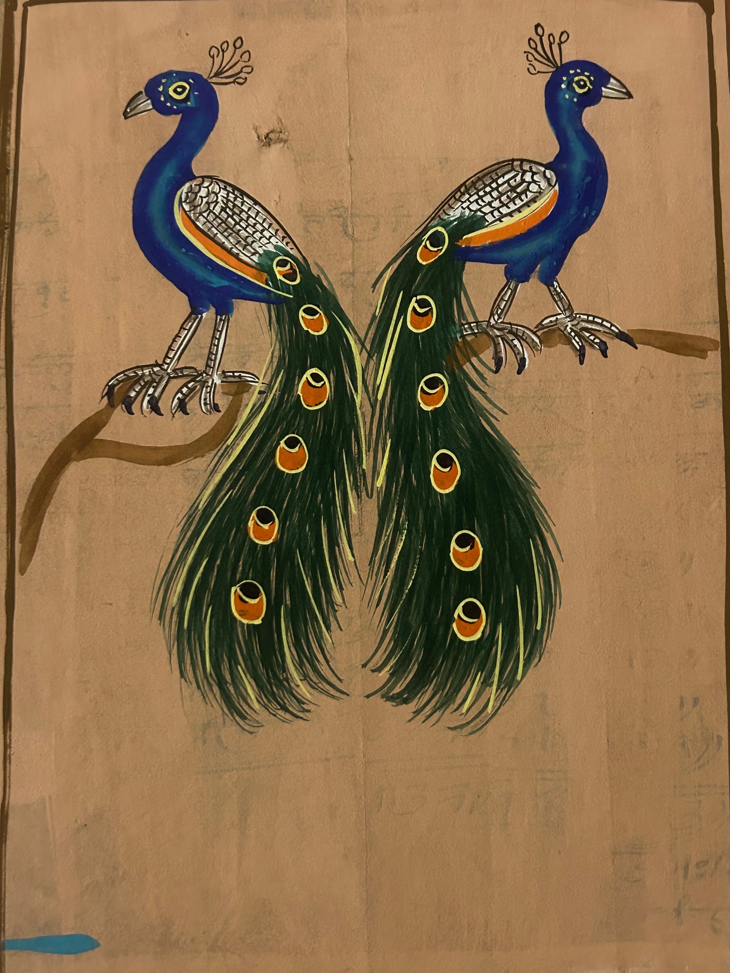 Traditional Indian bird miniature painting