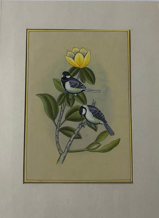 Traditional Indian bird miniature painting