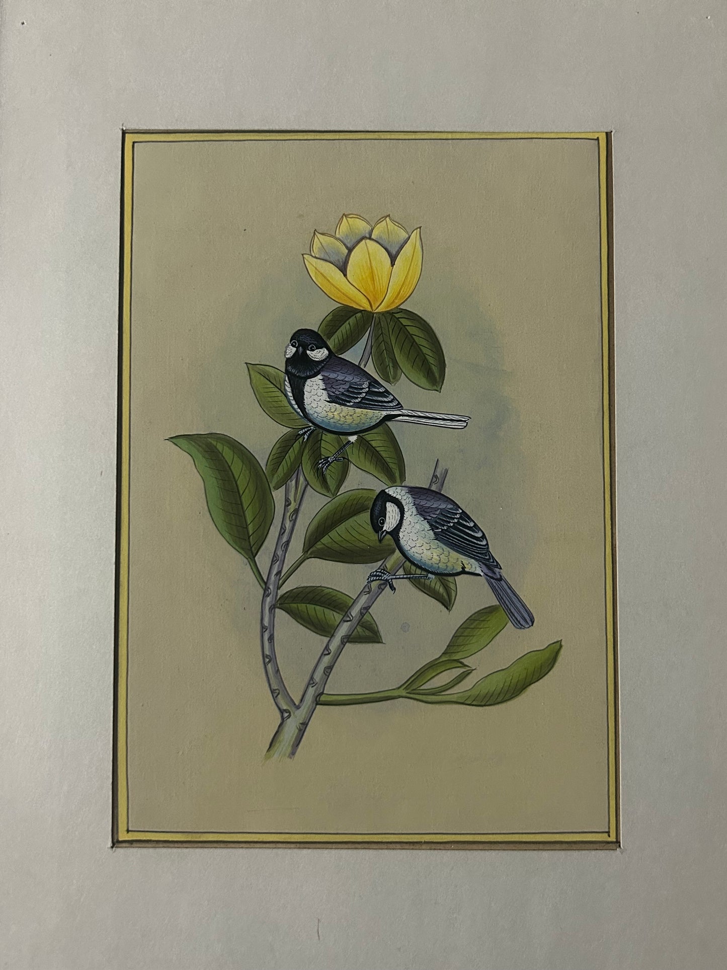 Traditional Indian bird miniature painting