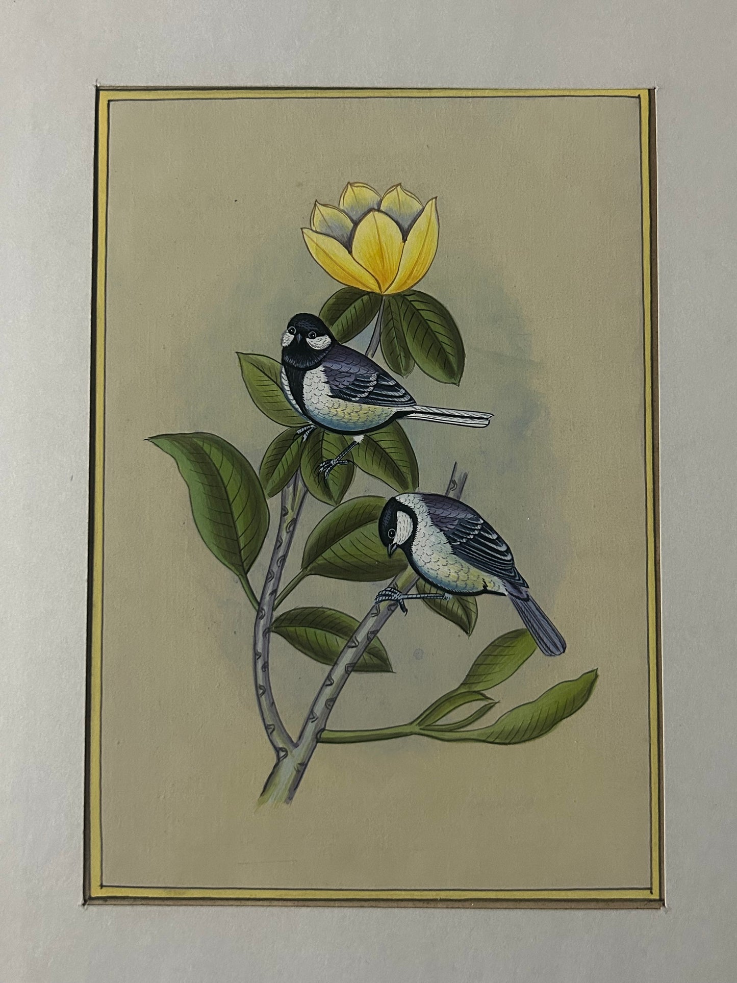 Traditional Indian bird miniature painting