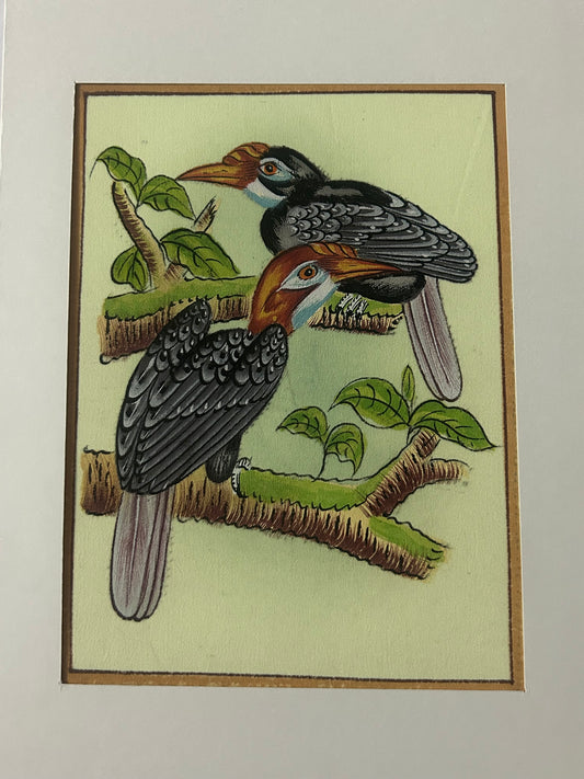 Traditional Indian bird miniature painting