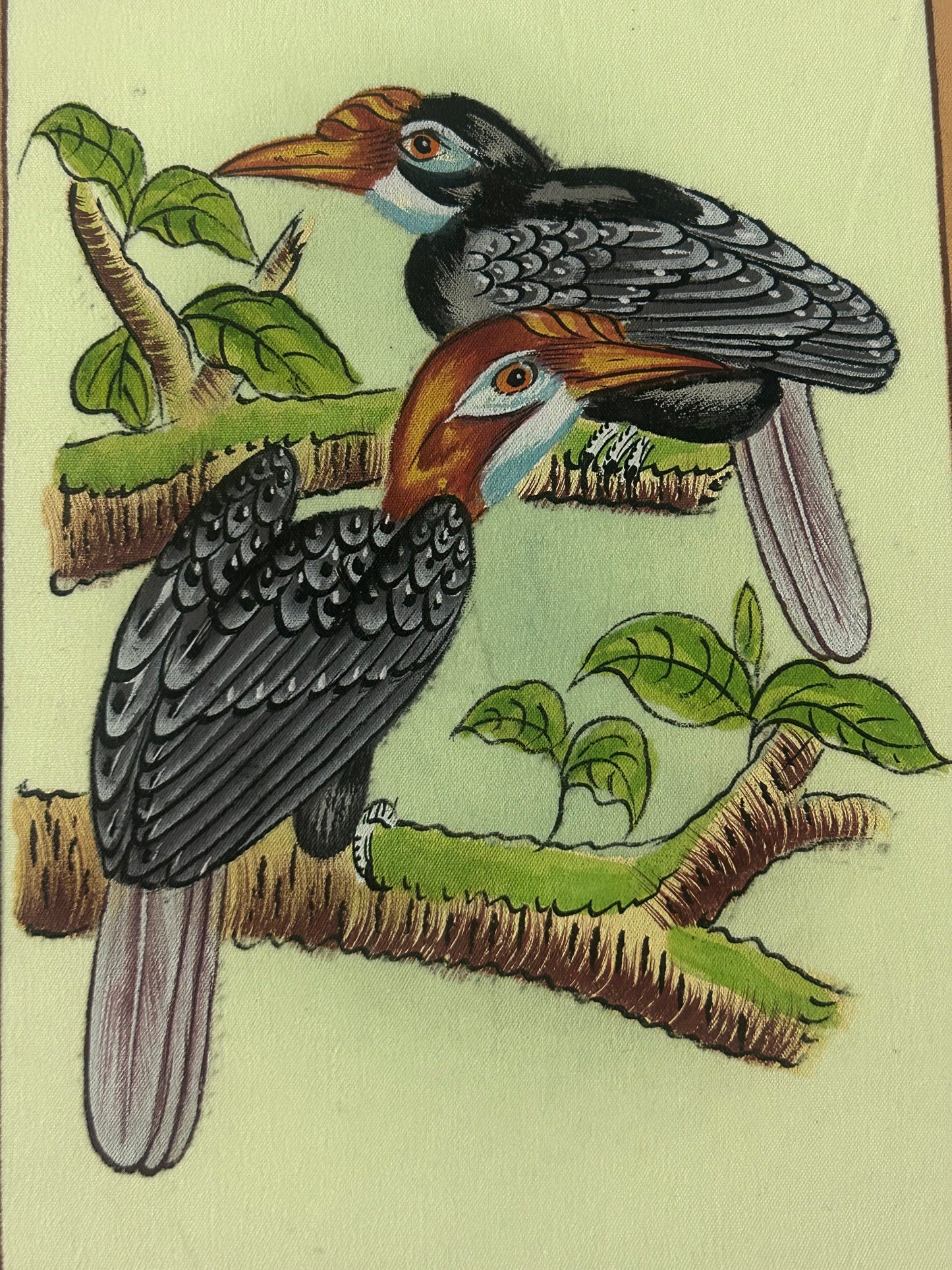 Traditional Indian bird miniature painting
