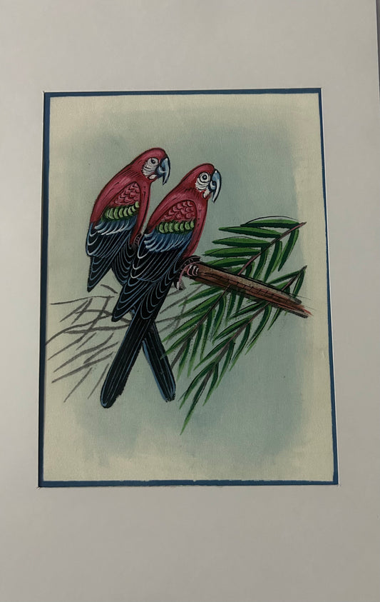 Traditional Indian bird miniature painting