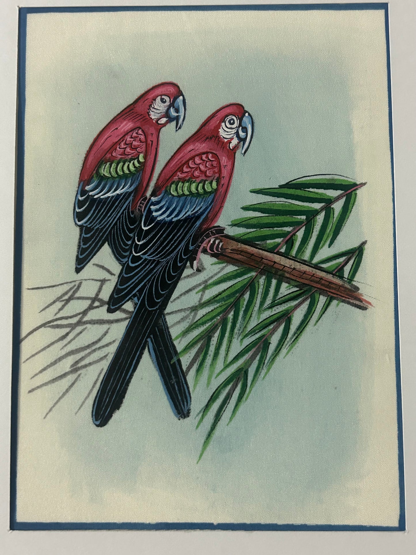 Traditional Indian bird miniature painting