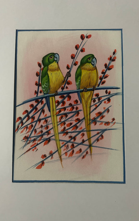 Traditional Indian bird miniature painting