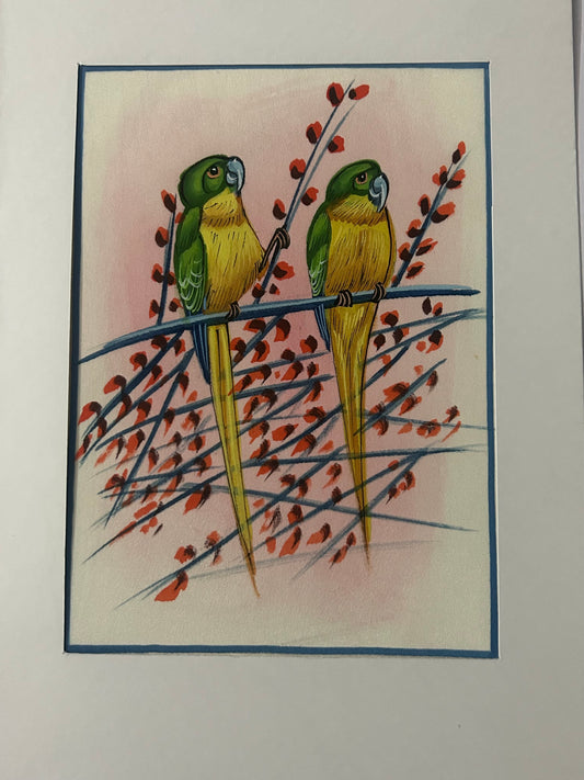 Traditional Indian bird miniature painting