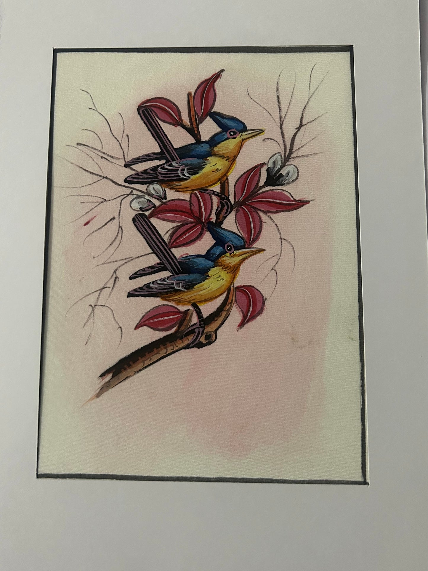 Traditional Indian bird miniature painting