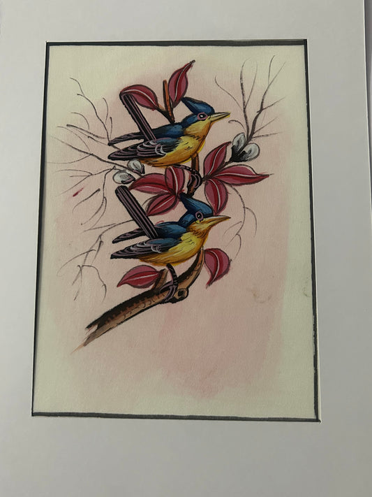 Traditional Indian bird miniature painting