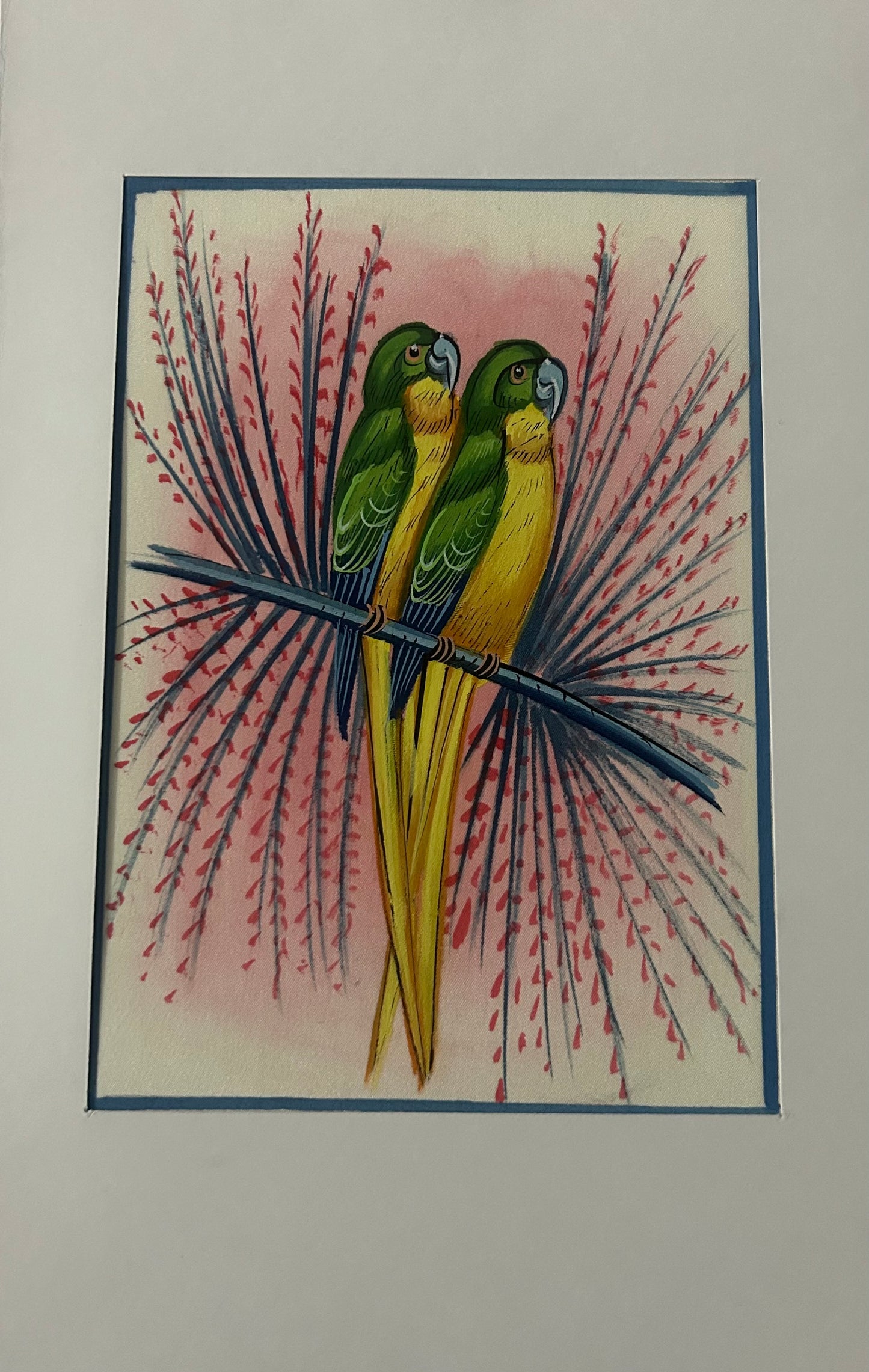 Traditional Indian bird miniature painting