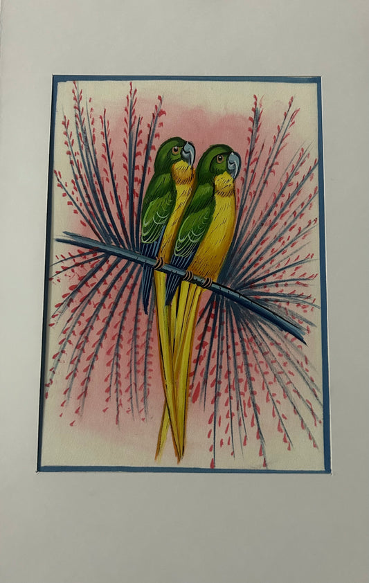 Traditional Indian bird miniature painting