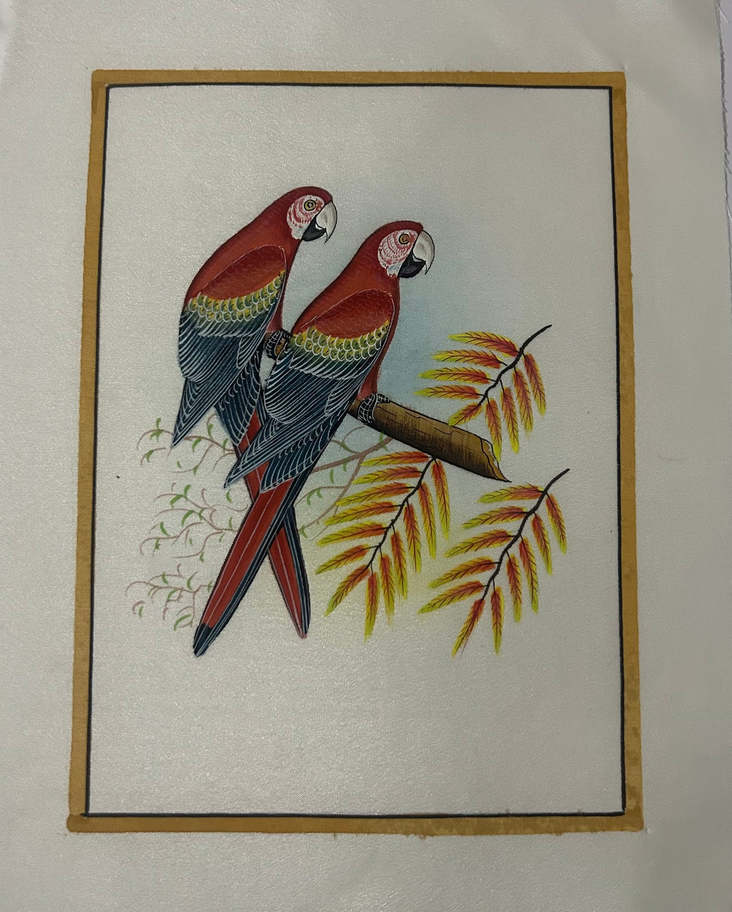 Traditional Indian bird miniature painting