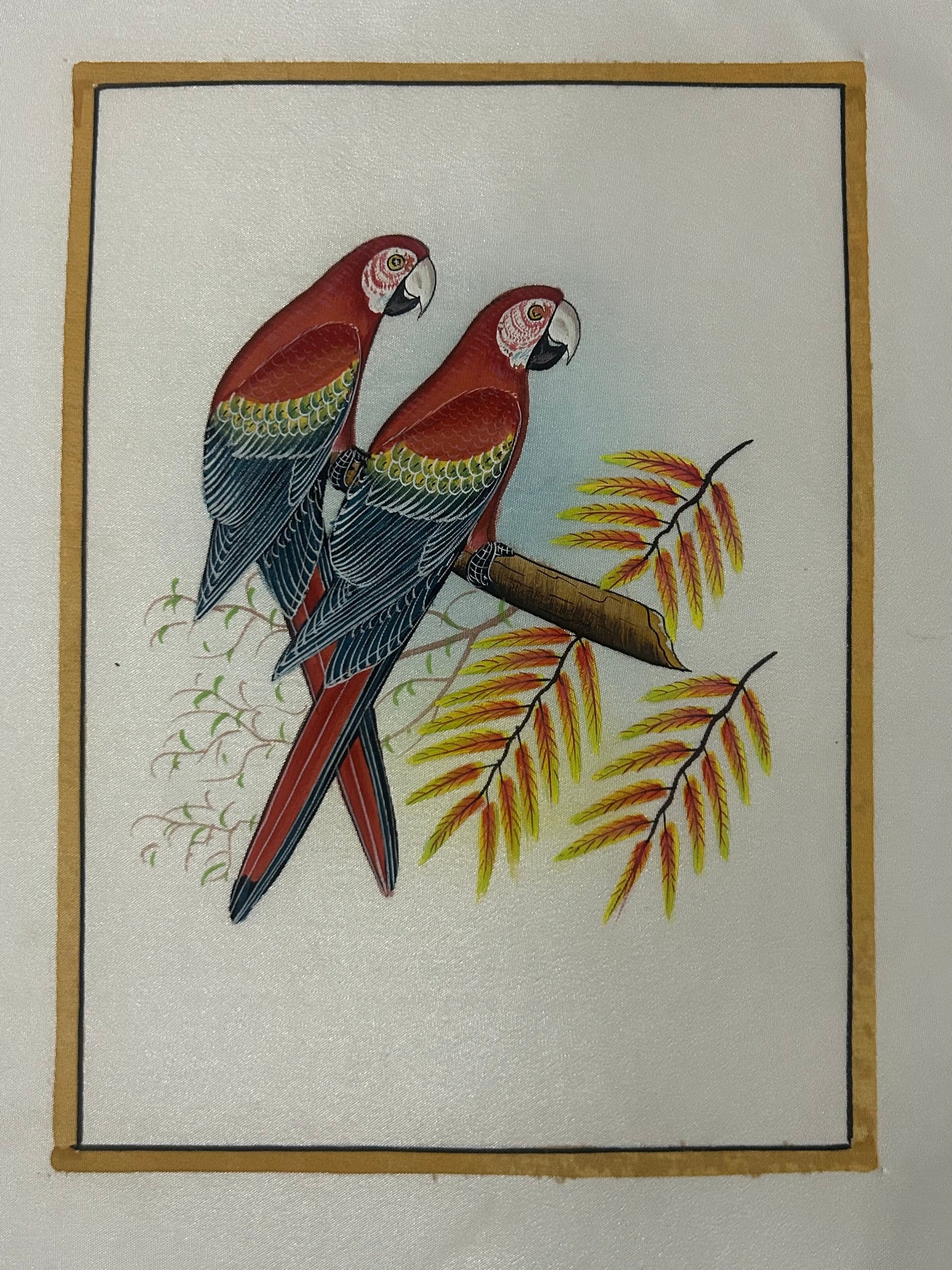 Traditional Indian bird miniature painting