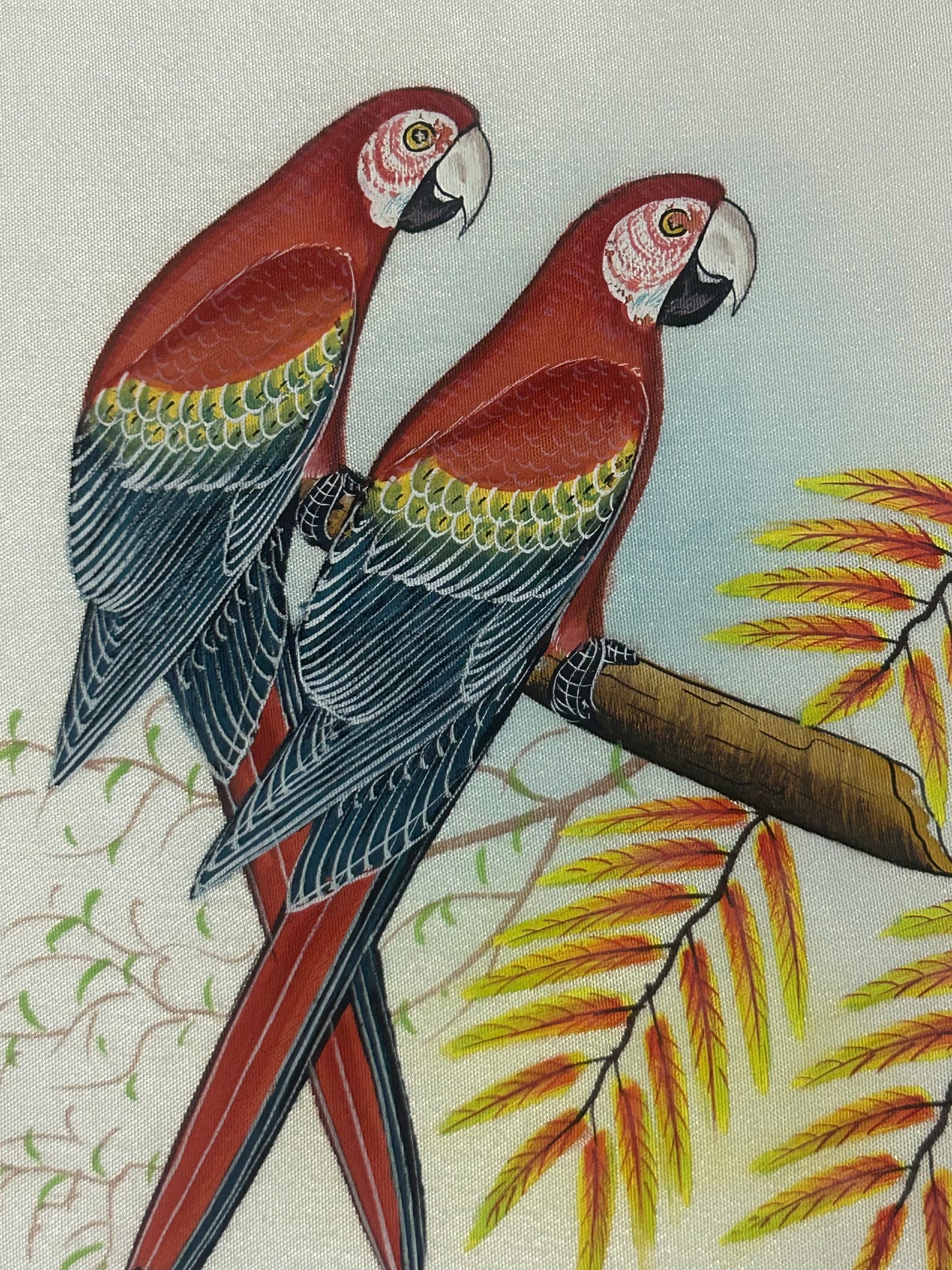Traditional Indian bird miniature painting