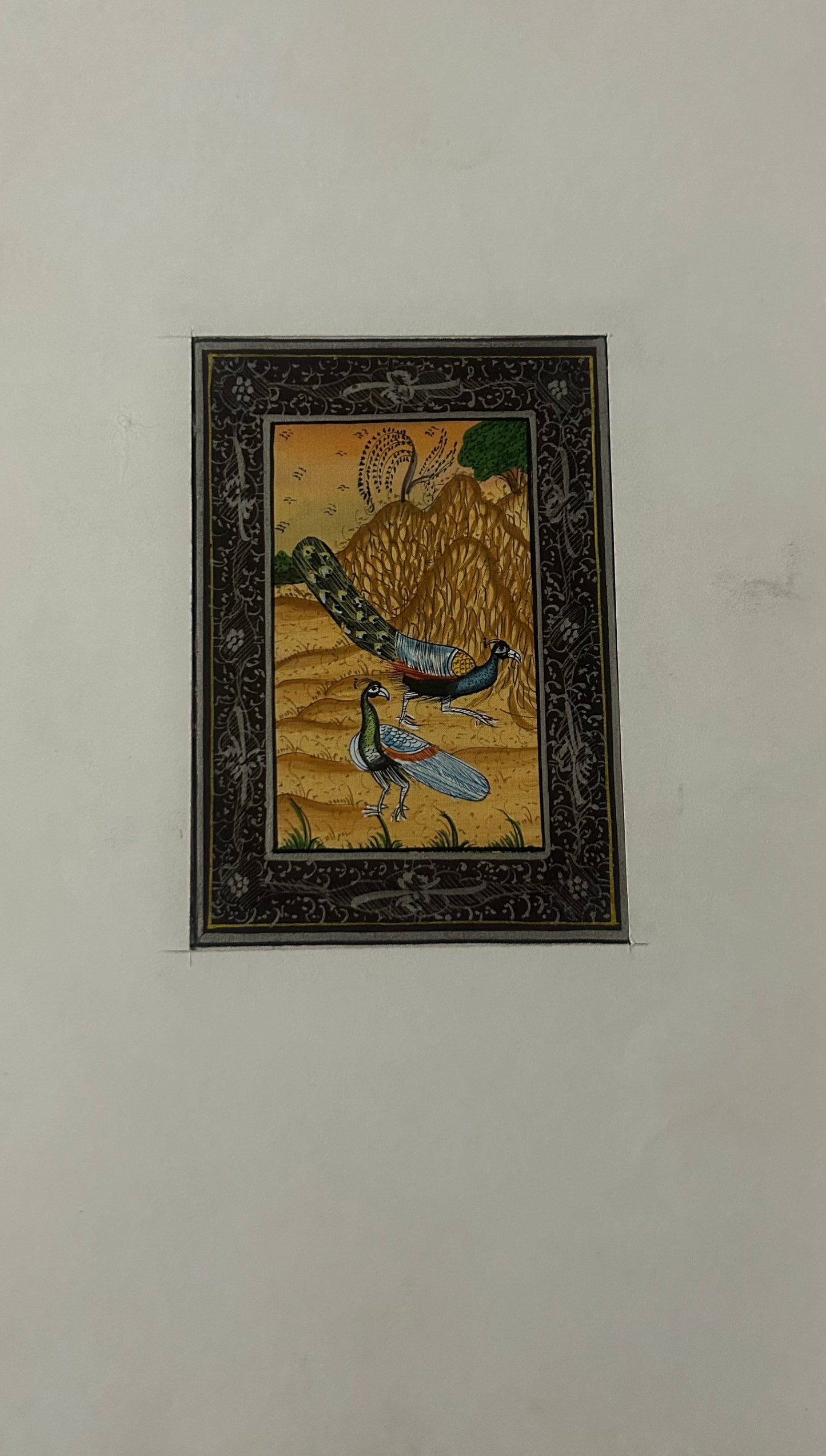 Traditional Indian bird miniature painting