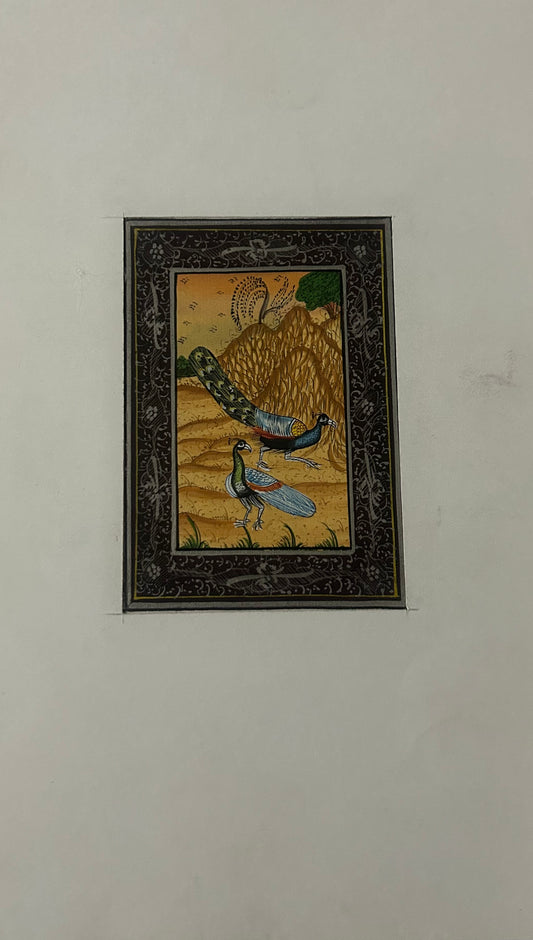 Traditional Indian bird miniature painting