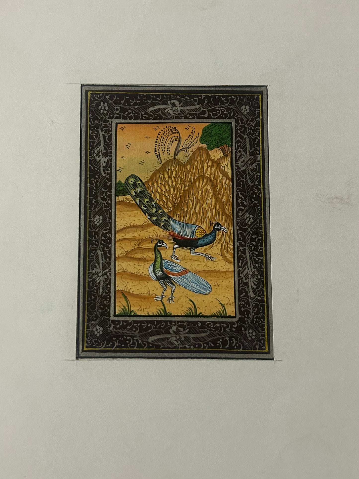 Traditional Indian bird miniature painting