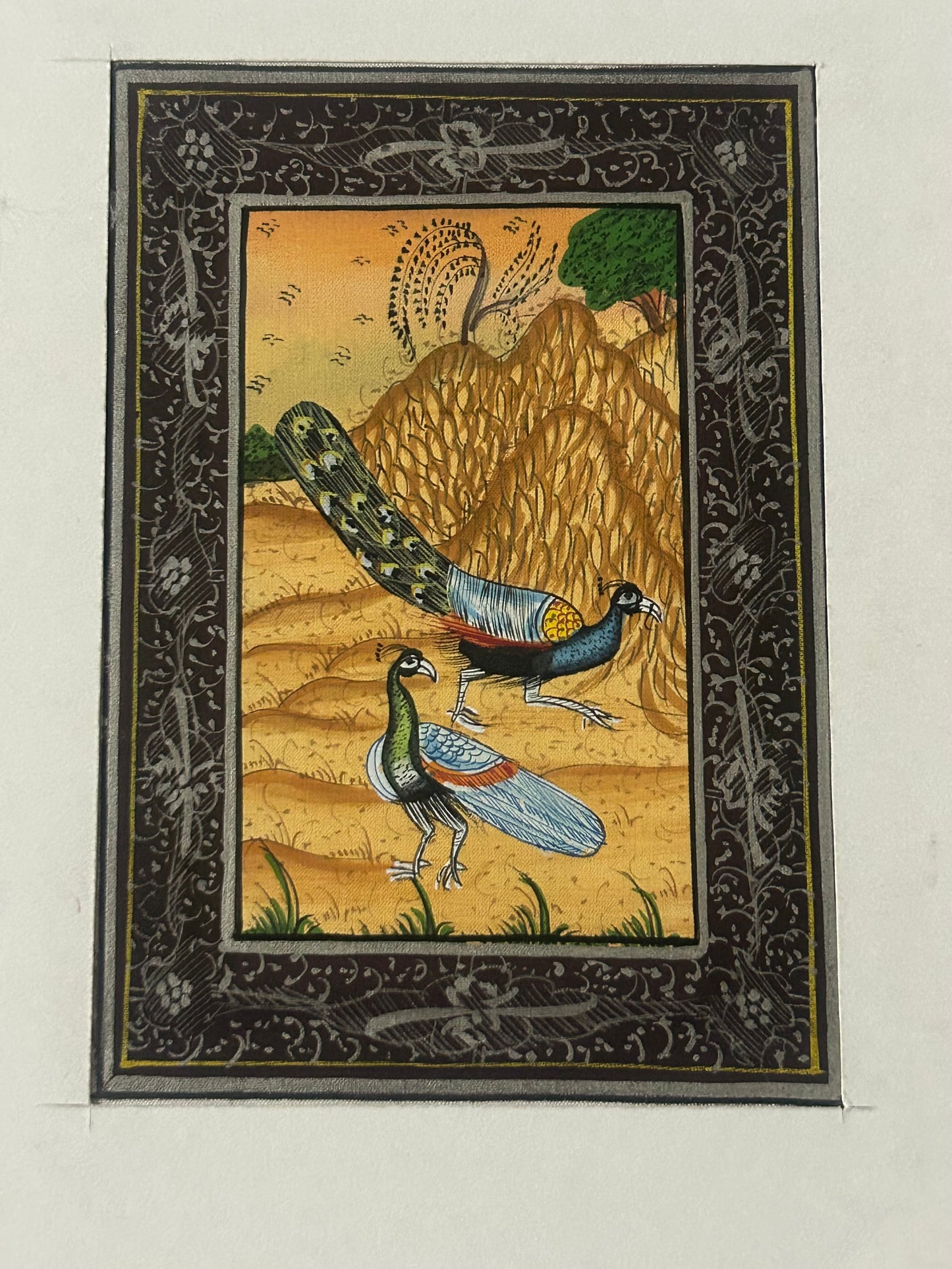 Traditional Indian bird miniature painting