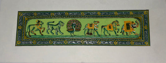 Rajasthani Miniature Border Painting - Royal Animals"