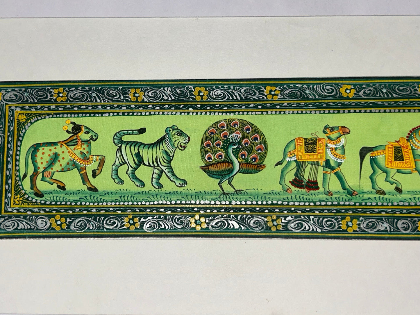 Rajasthani Miniature Border Painting - Royal Animals"