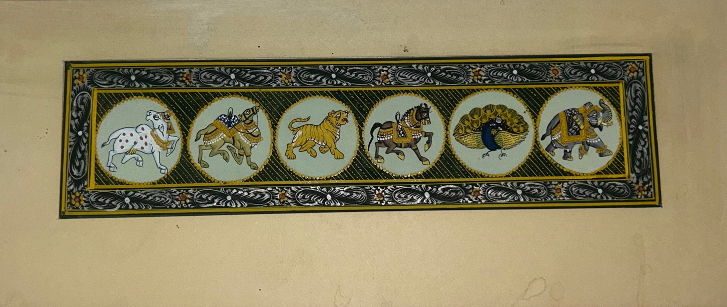 Rajasthani Miniature Border Painting - Royal Animals
