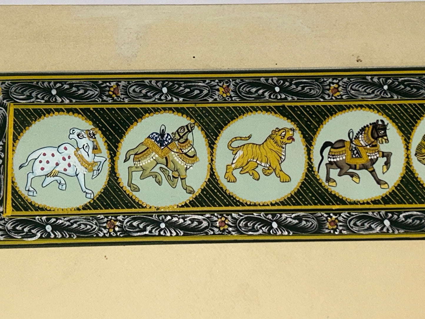 Rajasthani Miniature Border Painting - Royal Animals