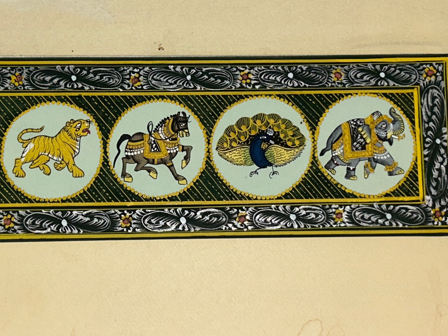 Rajasthani Miniature Border Painting - Royal Animals