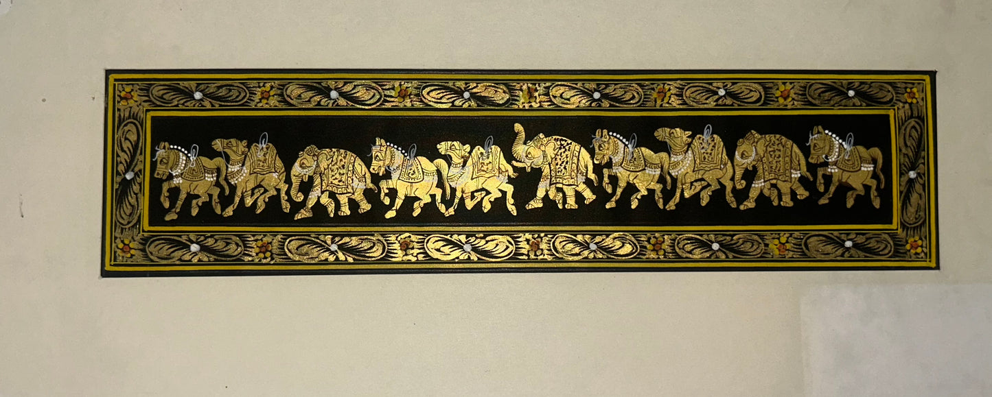Rajasthani Miniature Border Painting - Royal Animals