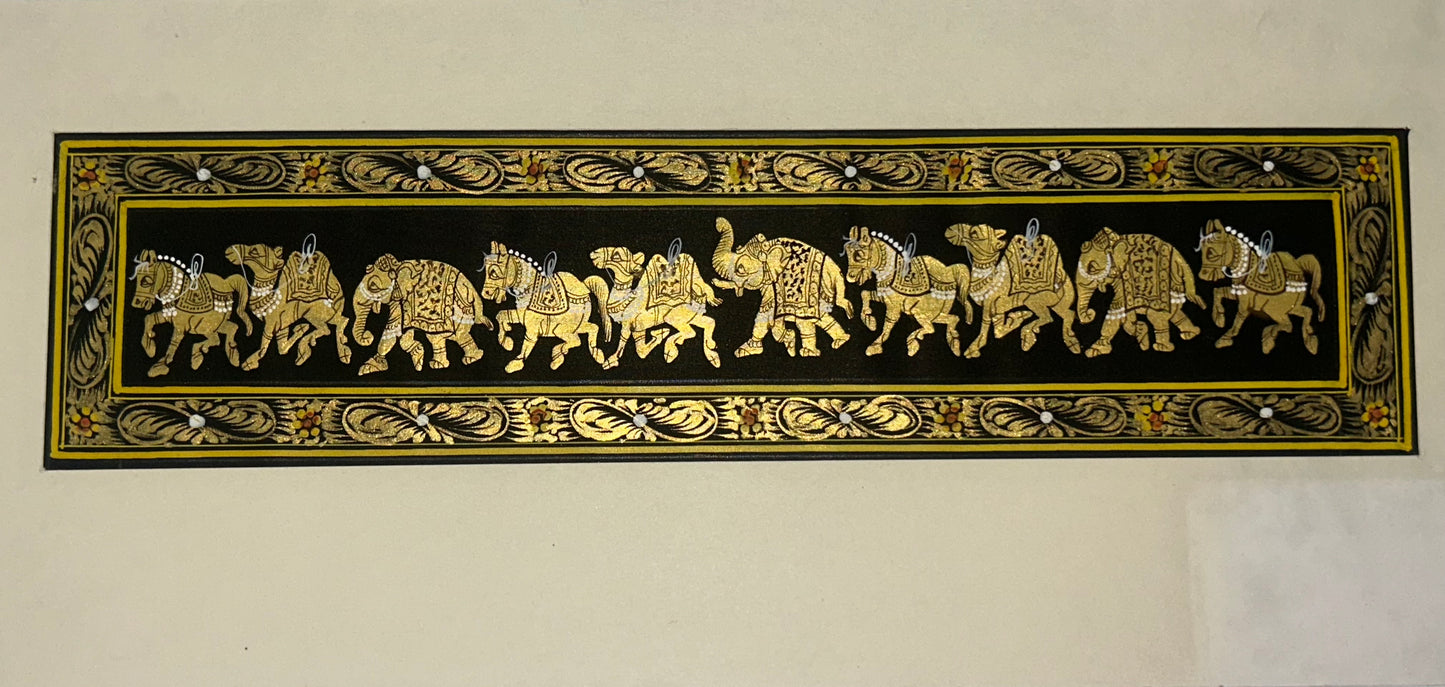 Rajasthani Miniature Border Painting - Royal Animals