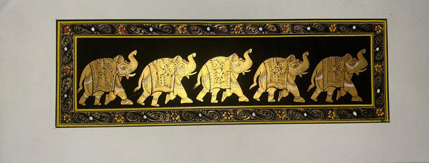 Rajasthani Miniature Border Painting - Royal Animals