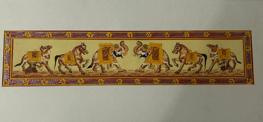 Rajasthani Miniature Border Painting - Royal Animals
