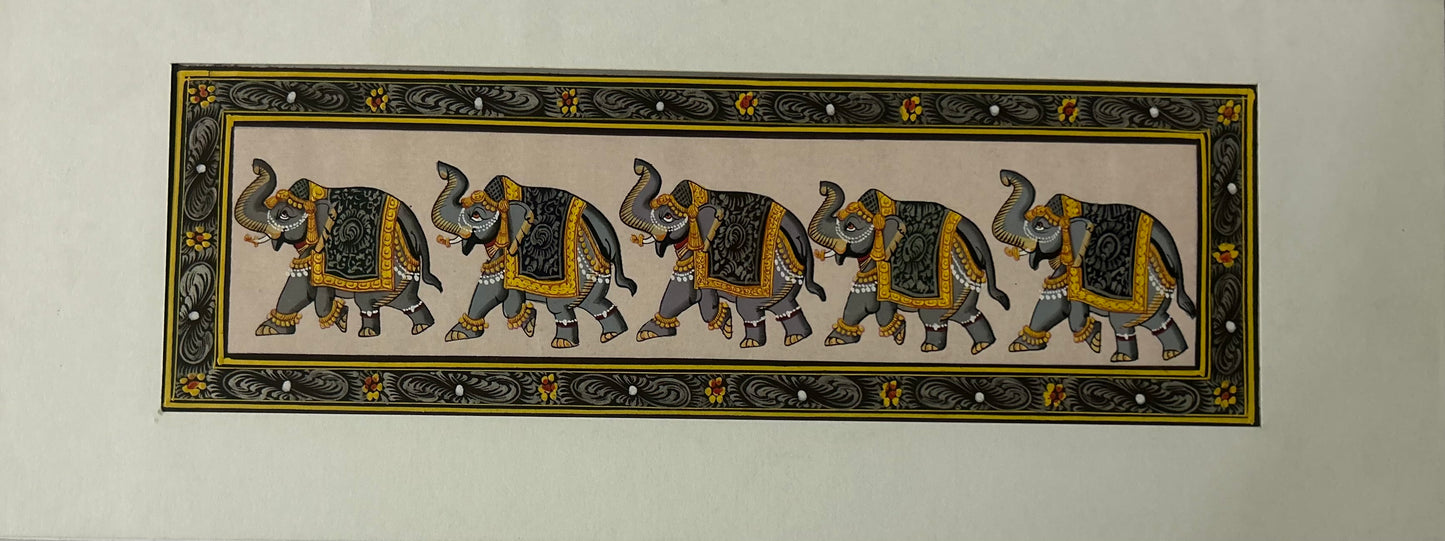 Rajasthani Miniature Border Painting - Royal Animals