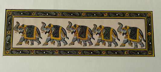 Rajasthani Miniature Border Painting - Royal Animals