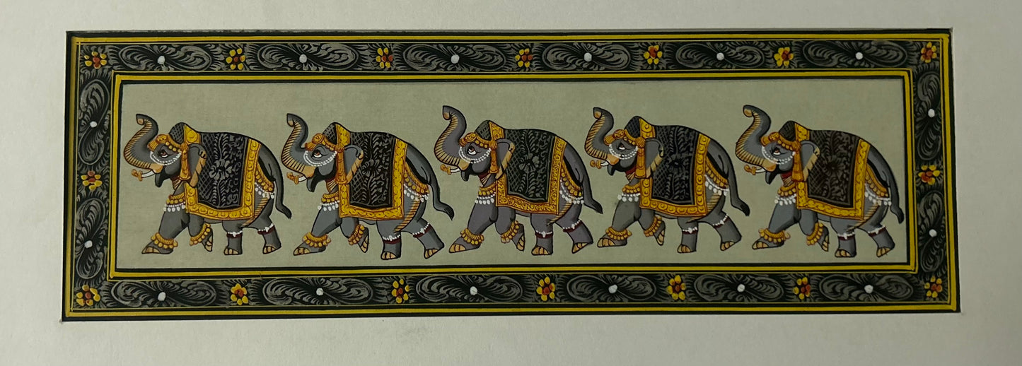 Rajasthani Miniature Border Painting - Royal Animals