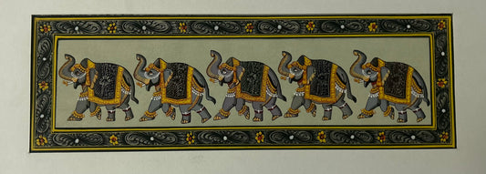 Rajasthani Miniature Border Painting - Royal Animals
