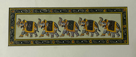 Rajasthani Miniature Border Painting - Royal Animals