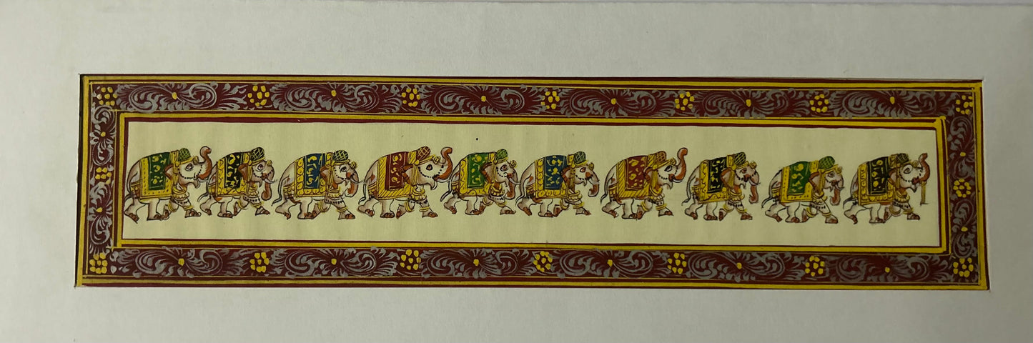 Rajasthani Miniature Border Painting - Royal Animals