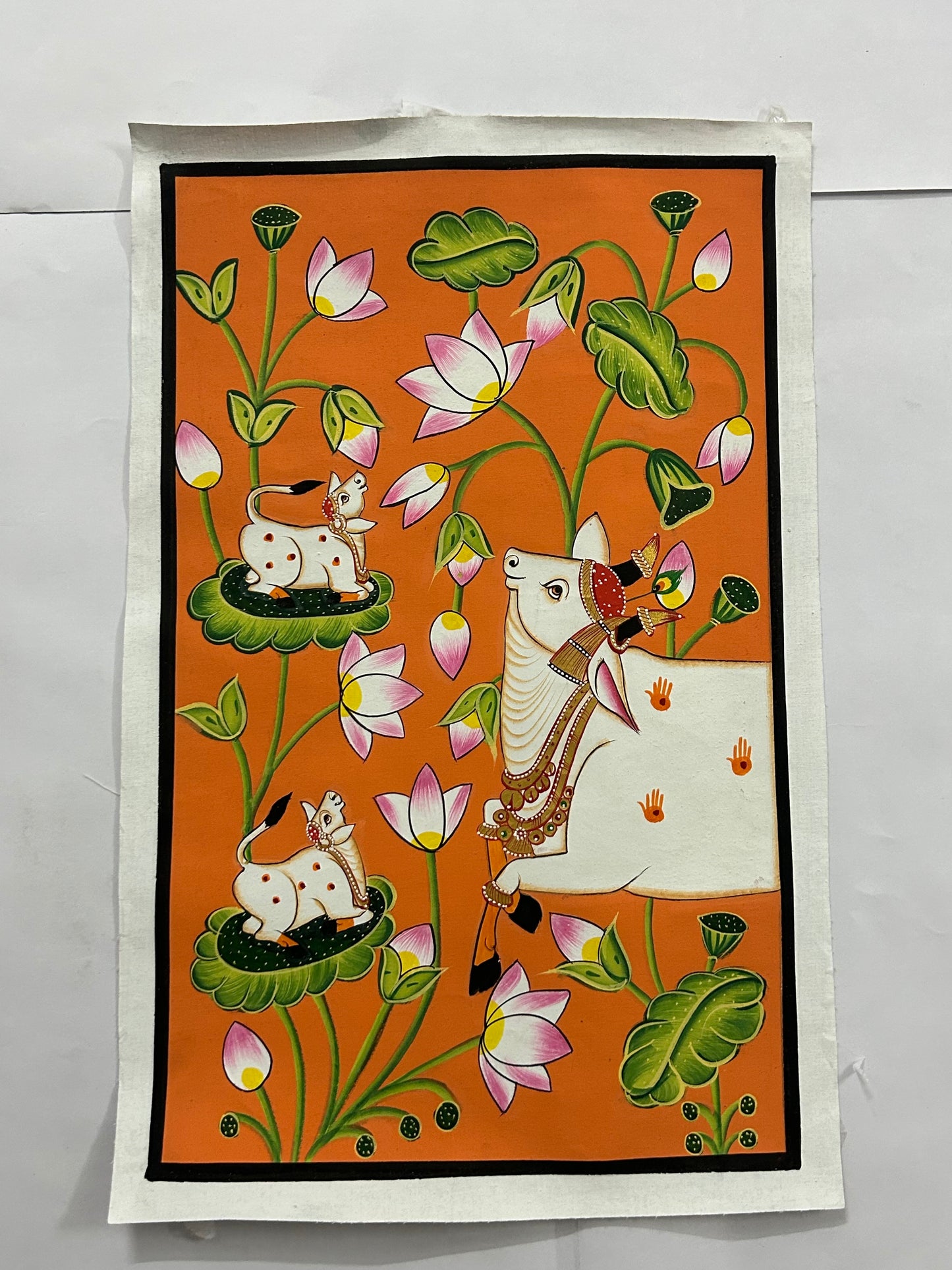 Sacred Cow & Calves in Lotus Bloom