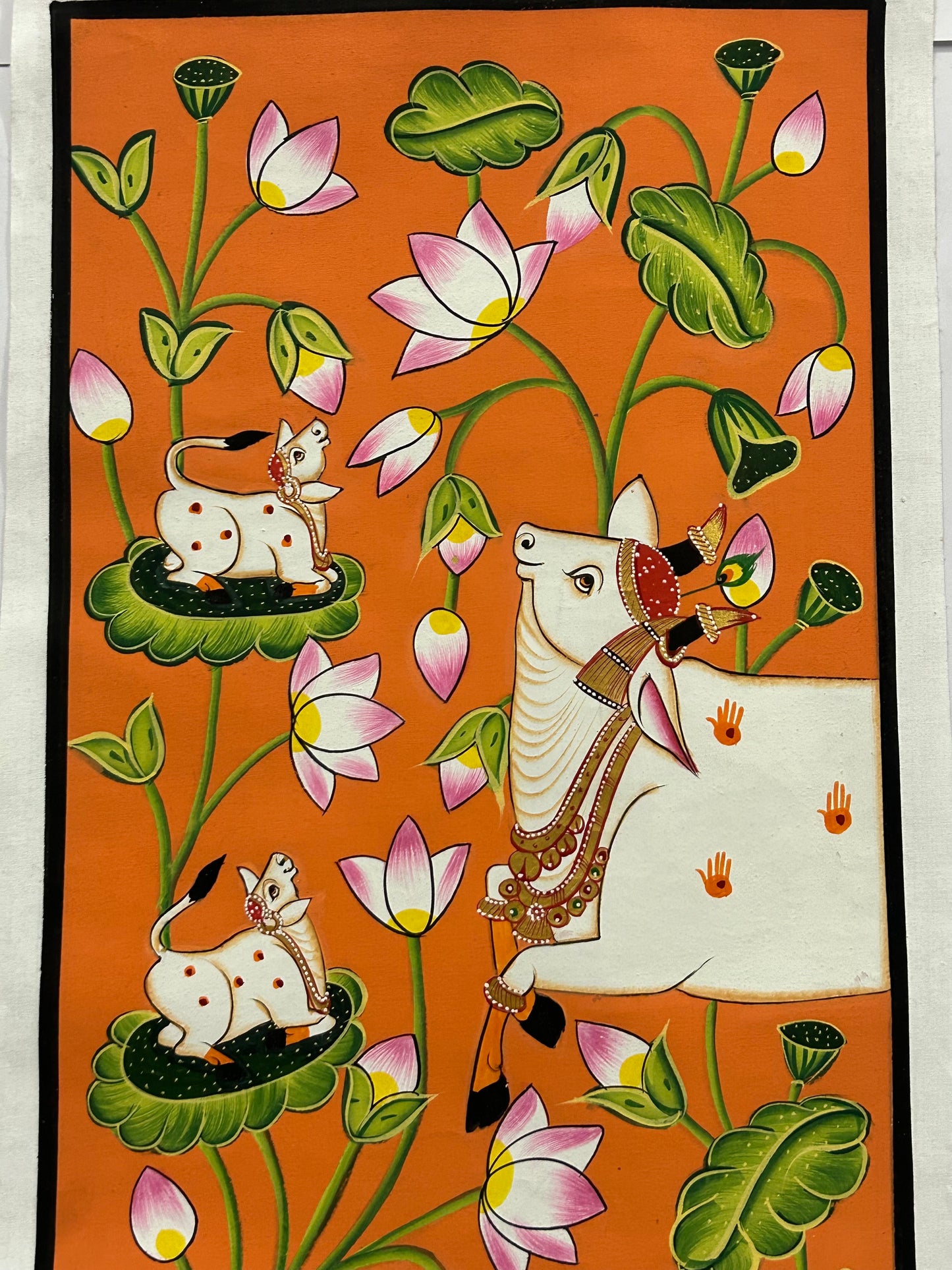 Sacred Cow & Calves in Lotus Bloom