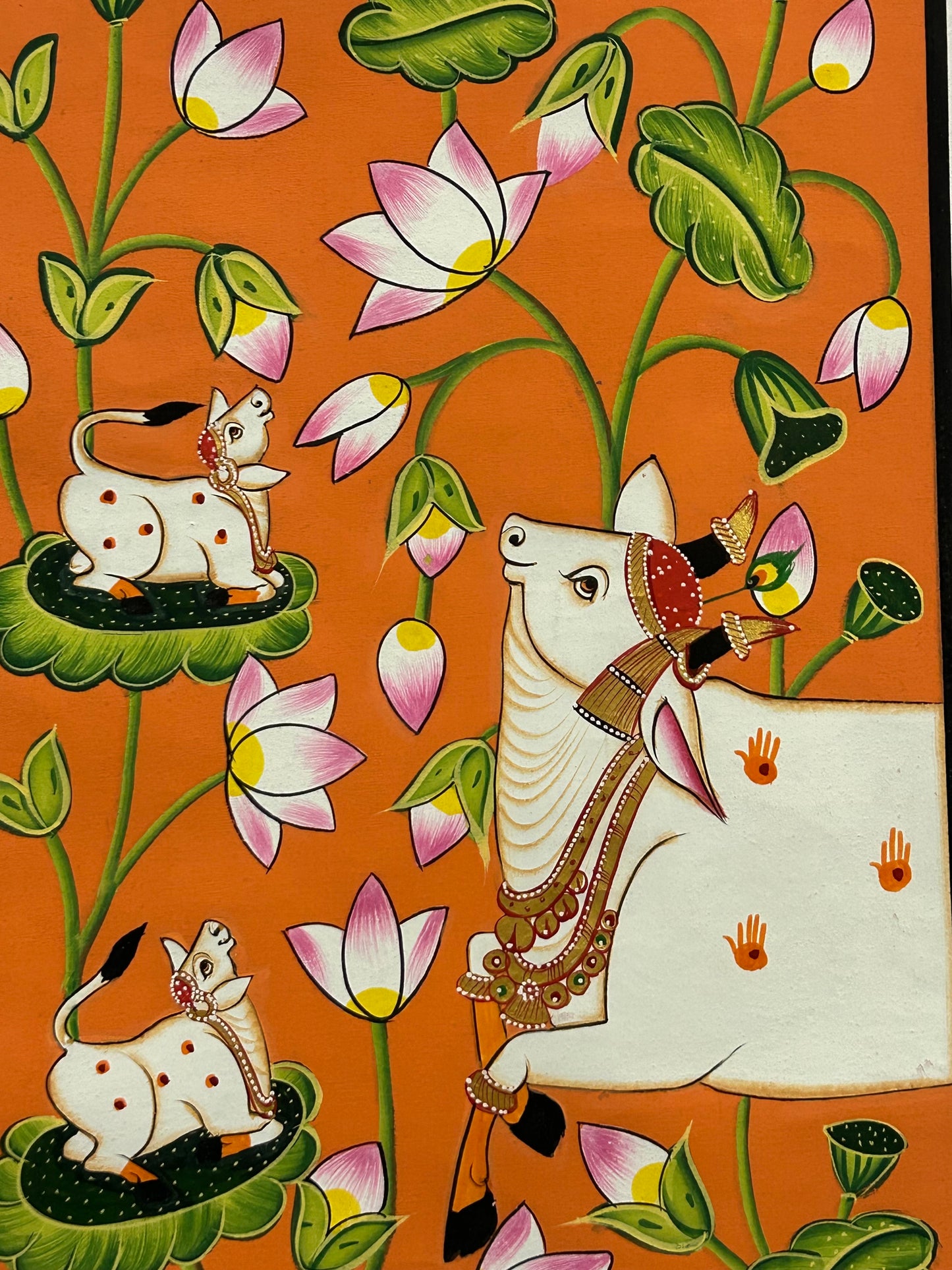 Sacred Cow & Calves in Lotus Bloom