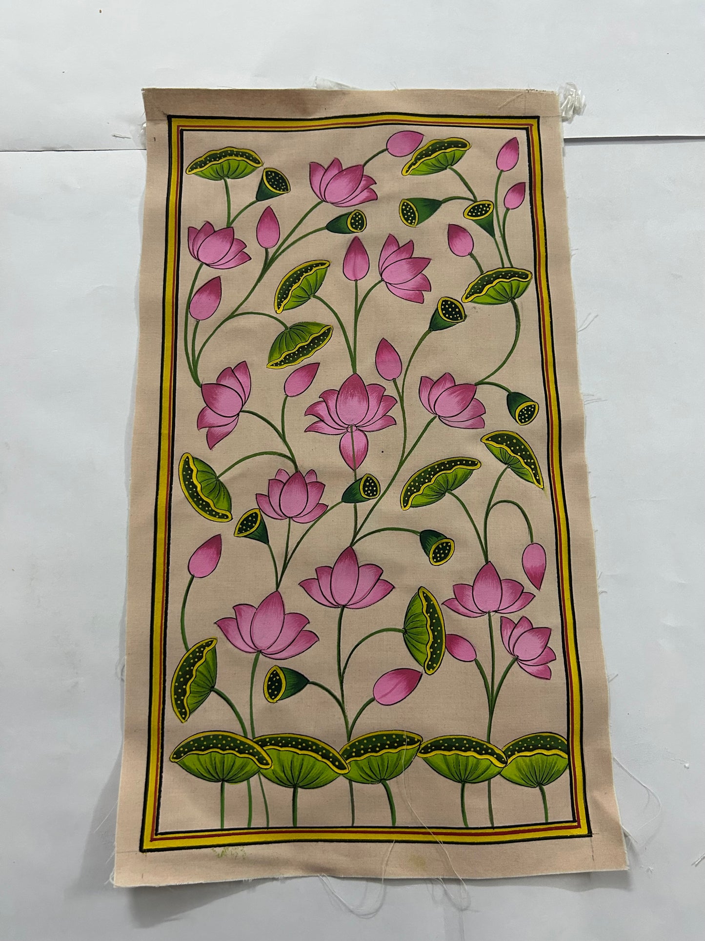 Blooming Harmony: Lotus Garden in Folk Elegance