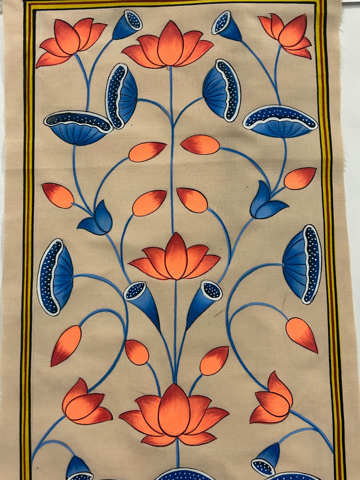 Blooming Harmony: Lotus Garden in Folk Elegance